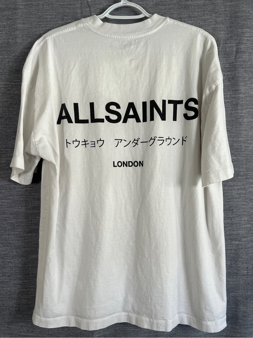 Allsaints Mens XL Underground Oversized White Organic Cotton T Shirt Streetwear - Picture 1 of 10